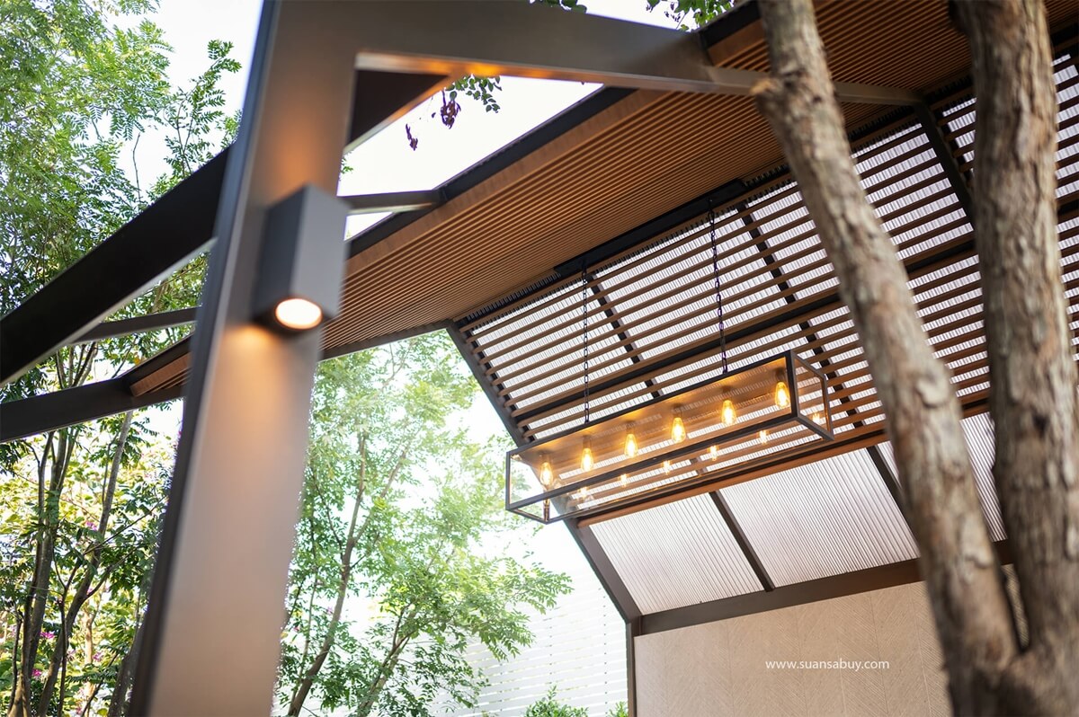 ศาลา-บ่อน้ำ-ผนังน้ำตก-ออกแบบสวนสวยโดยสวนสบาย