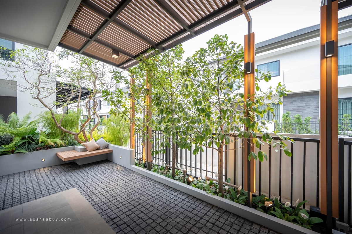 ศาลา-บ่อน้ำ-ผนังน้ำตก-ออกแบบสวนสวยโดยสวนสบาย